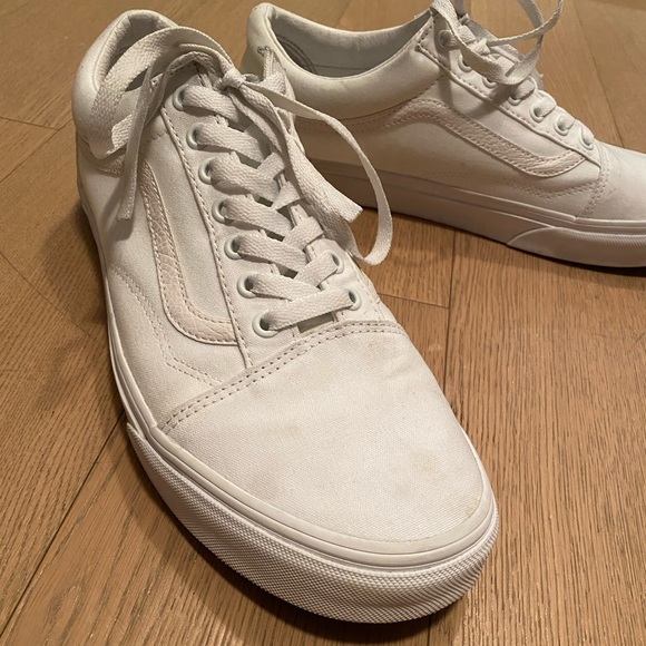 Canvas Old Skool Men’s True White Vans Size 11 - Picture 2 of 7